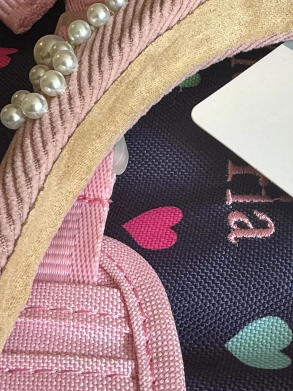 Pearl-Embellished Pink Padded Headband